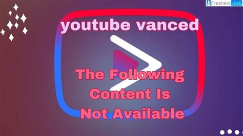 youtube vanced the following content